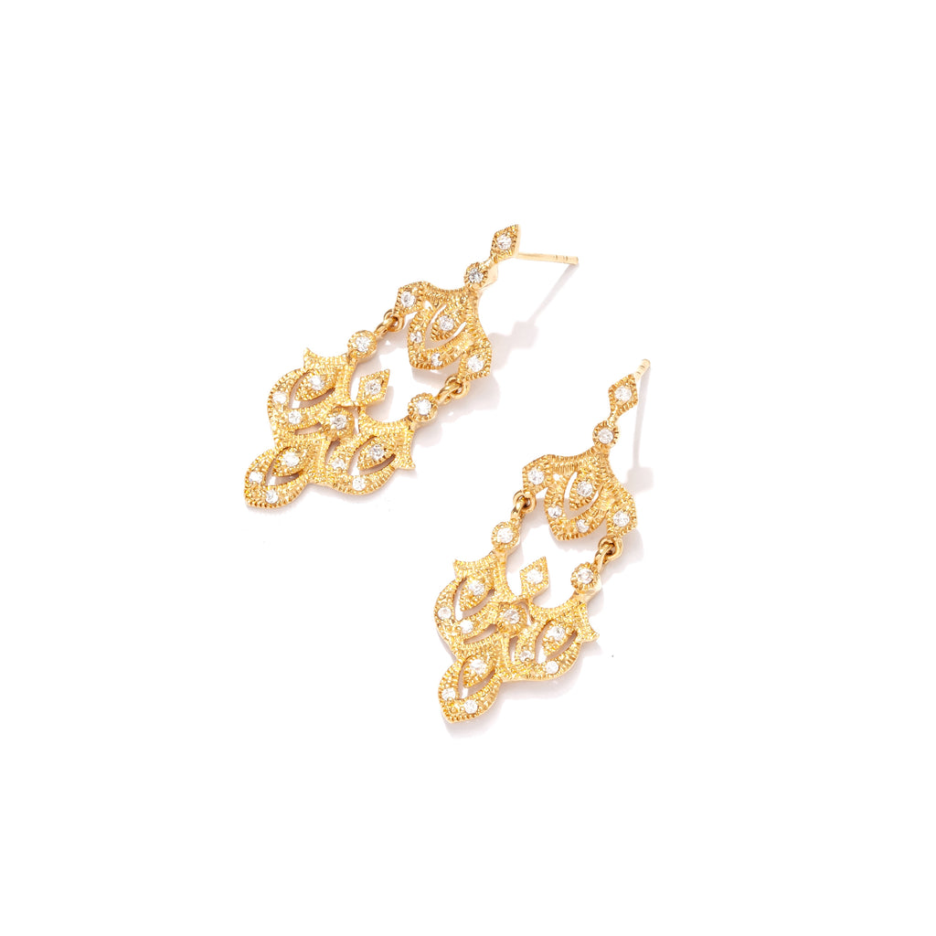 Gorgeous 14kt Gold Plated and Crystal Statement Earrings
