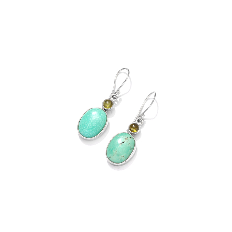 Creamy Turquoise Sterling Silver Earrings