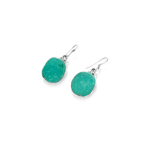 Beautiful Sea Green Blue Turquoise Sterling Silver Statement Earrings