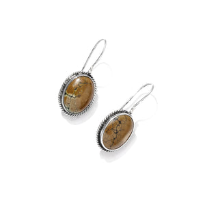 Stunning Brown Turquoise Sterling Silver Statement Earrings