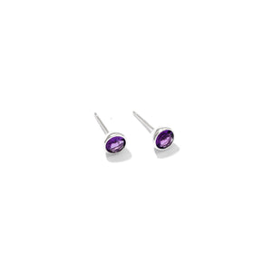 Gorgeous Amethyst Stone Sterling Silver Stud Earrings