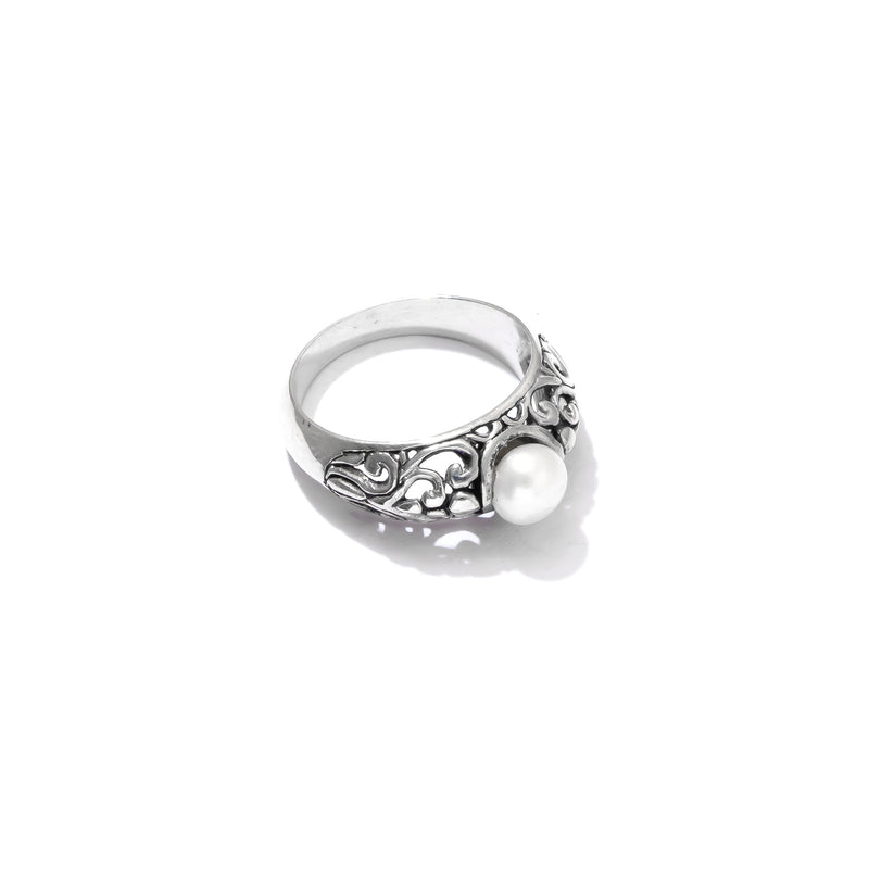 Wedding Mother of Pearl White Custom Silver Men Ring Vintage Engagement –  AGARTA