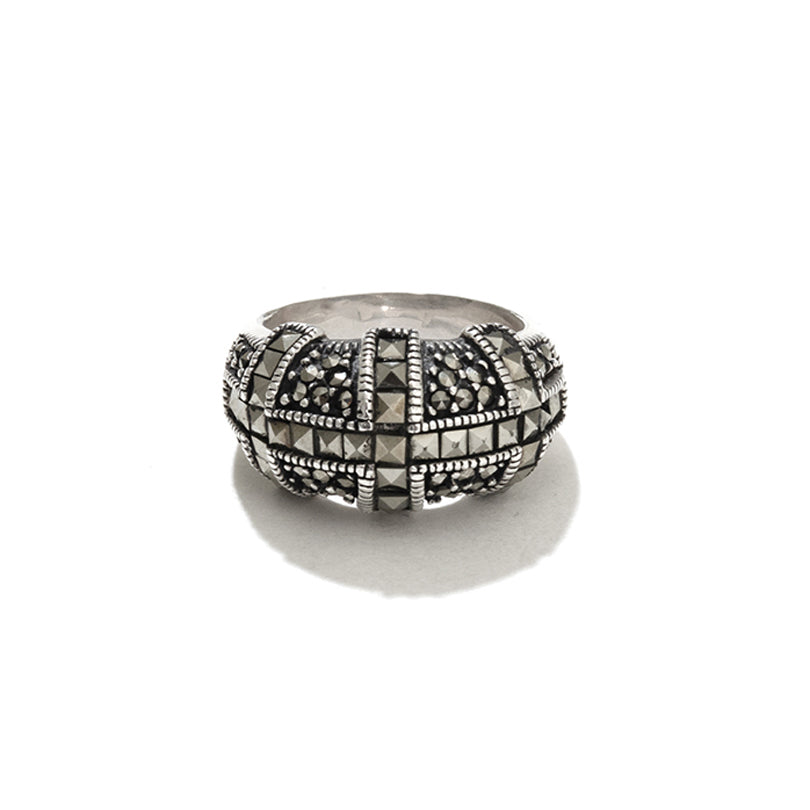 Magnificent Marcasite Sterling Silver Statement Ring