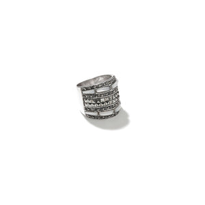 Amazing Stair-Step marcasite Sterling Silver Statement Ring