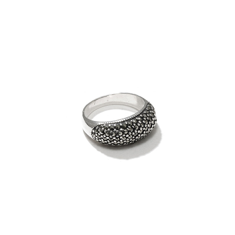 Elegant Marcasite Sterling Silver Ring