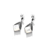 Shimmering Mother of Pearl and Marcasite Sterling Silver Earring