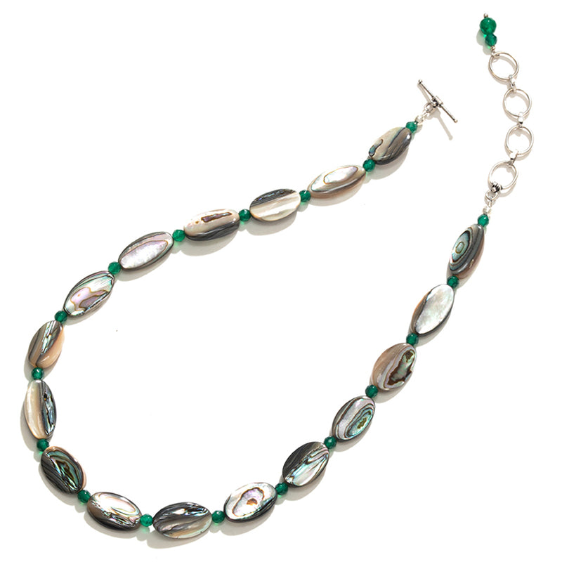Shimmering Abalone Shell Sterling Silver Necklace