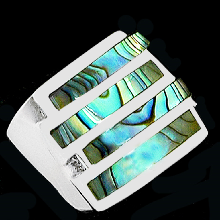 Mozaic Abalone Sterling Silver Ring