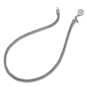 Bali Weave 6mm Round Sterling Silver Balinese Statement Chain with Beautiful Designed Clasp