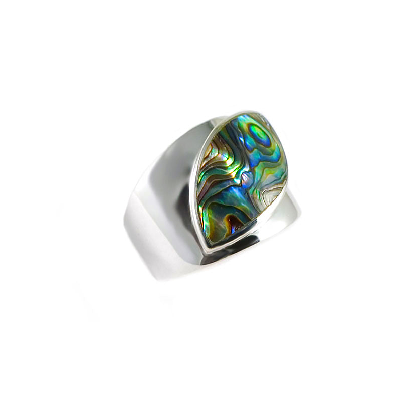 Beautiful Abalone Cats-Eye Sterling Silver Ring