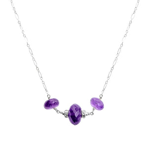 Sterling Silver Petite Amethyst Necklace