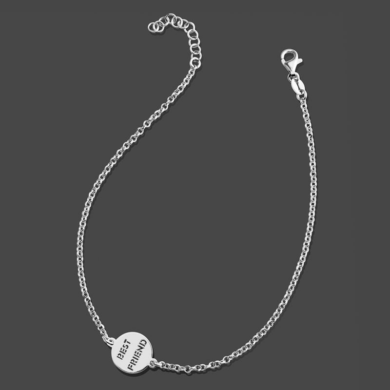 "Best Friend" Italian Rhodium Plated Sterling Silver Necklace