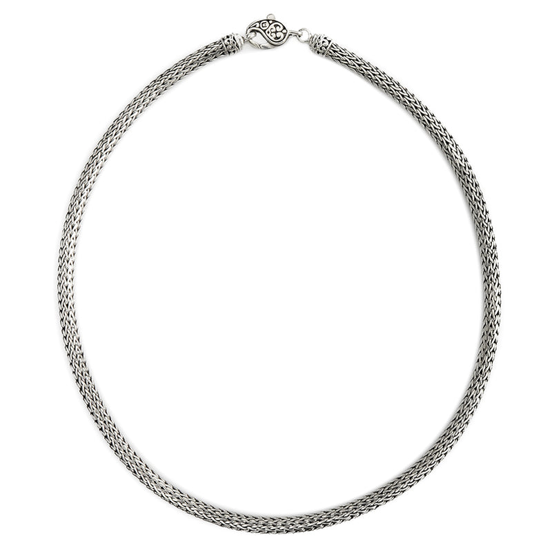 Sterling Silver 5mm Bali Weave Chain with Lobster Clasp