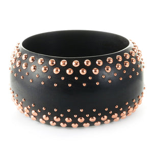 Stunning Karen London "Get Away" Rosewood Brass Studded Bangle