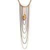 Saturated 24kt Real Leaf Necklace with Black and Gold Plated Chains Necklace