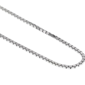 Rhodium Plated Sterling Silver Box Link Chain