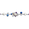 Fresh Water Pearl, Blue Kyanite and Rainbow Moonstone Sterling Silver Bracelet