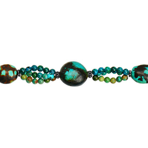 Lush Mix of Blues and Greens Turquoise Sterling Silver Bracelet