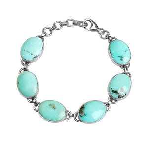 Beautiful South West Sky Blue Turquoise Sterling Silver Statement Bracelet