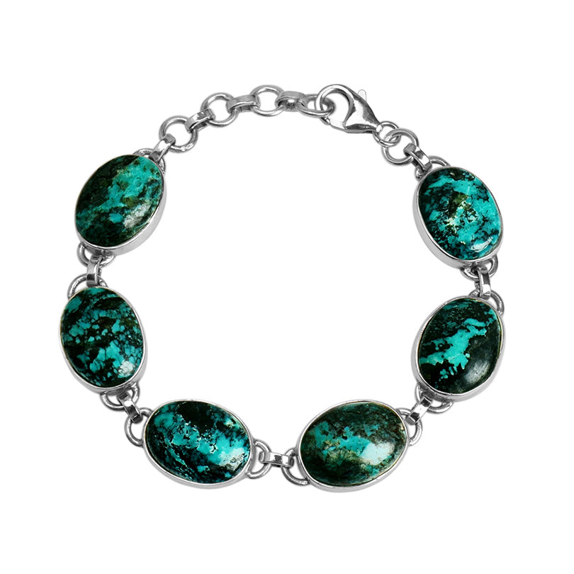 Rich, Natural Turquoise Sterling Silver Bracelet