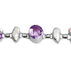 Gorgeous Diamond Cut  Brazilian Lavender Amethyst & Pearl Sterling Silver Statement Bracelet