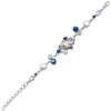 Fresh Water Pearl, Blue Kyanite and Rainbow Moonstone Sterling Silver Bracelet