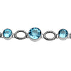 Gorgeous Faceted Deep Blue Topaz Sterling Silver Statement Bracelet