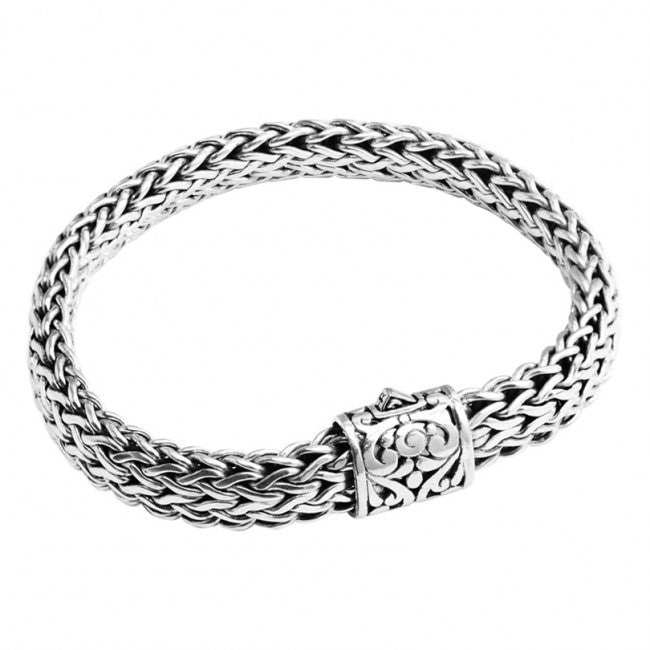 Bali Swirl Sterling Silver Bracelet with 18K Gold Overlay