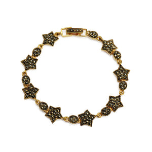 "Be a Star" Gold Plated Marcasite Bracelet