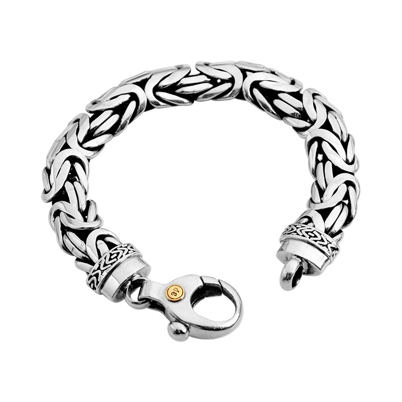 deGruchy Sterling Silver Borobudur Bracelet With Lobster Clasp - 12mm 7 1/2"