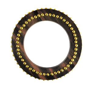 Karen London Bold Rosewood Golden Brass Studded Statement Bangle