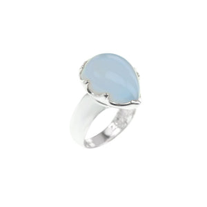 Gorgeous Natural Lavender Turkish Chalcedony Sterling Silver Ring