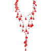 Our Classic Genuine Turquoise or Coral with Silver Accents Lariat Necklace 66"