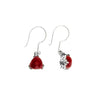 Darling Cranberry Corundum Faceted Stones in Filgree Sterling Silver Earrings