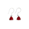 Darling Cranberry Corundum Faceted Stones in Filgree Sterling Silver Earrings