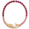 Stunning Rose Gold Plated Pink & Purple with Sparking CZ Peacock Collar Statement Necklace