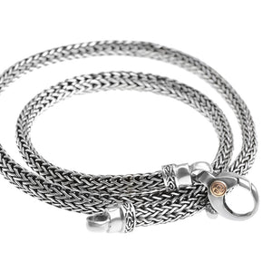 Famous Designer Rodney deGruchy Bali Weave Sterling Silver Statement Chain
