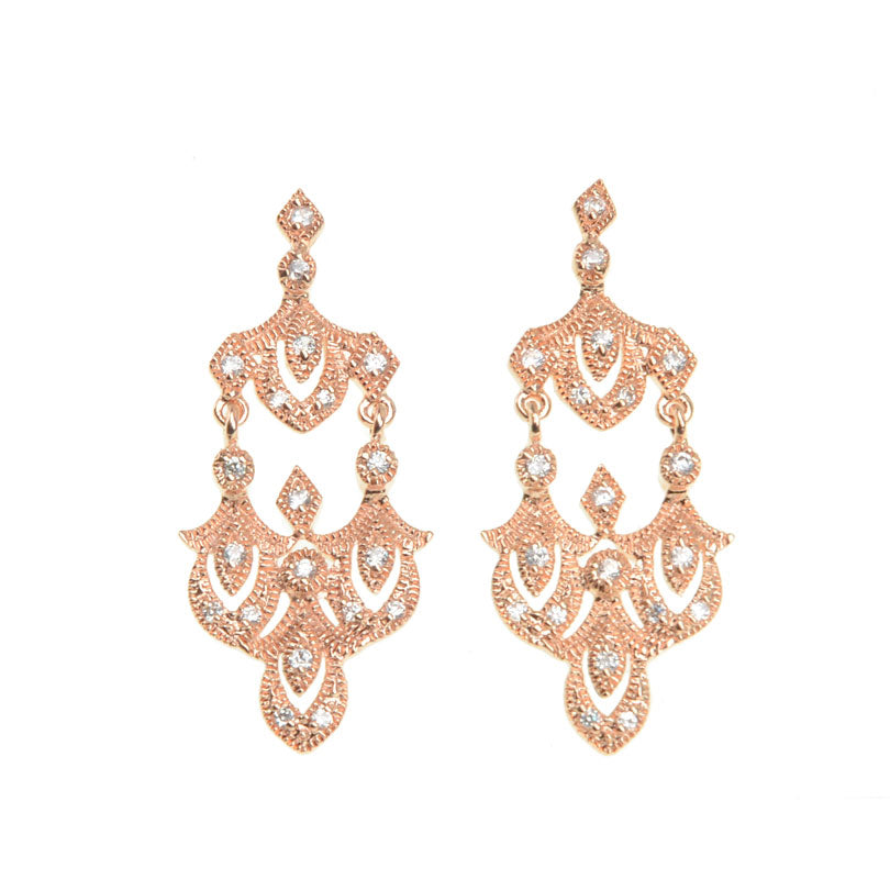 Rose Gold Plated Crystal Enchanted Empress Earrings