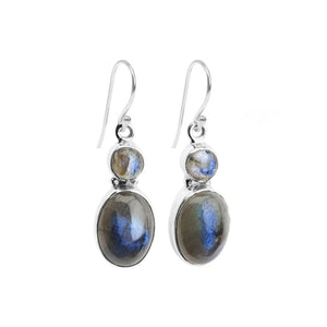 Shimmering Blue Labradorite Sterling Silver Earrings