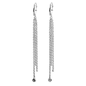 Exquisite Marcasite Sterling Silver 3-Strand Earrings