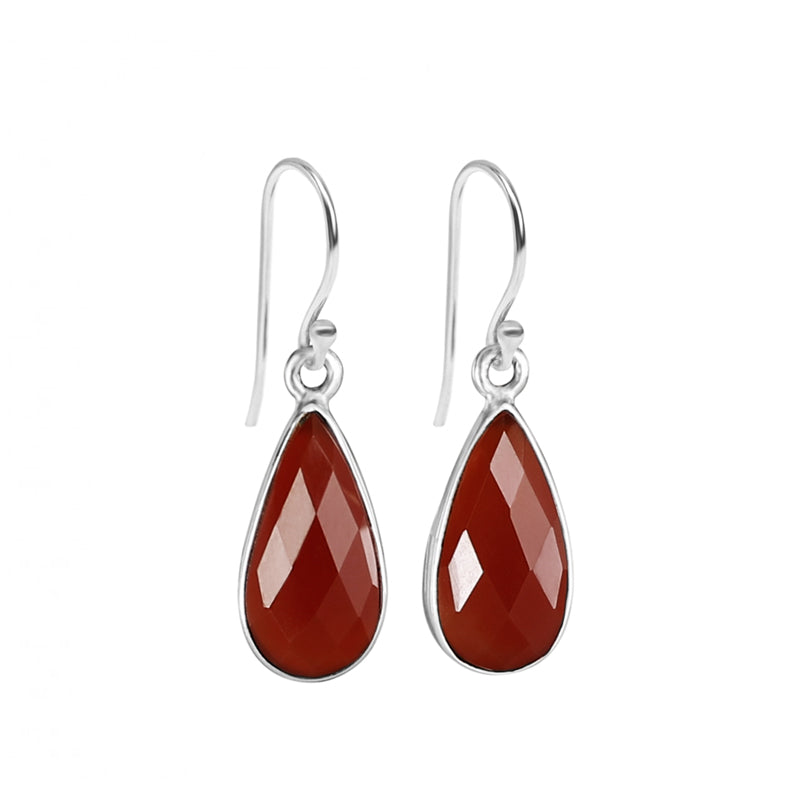 Crimson Carnelian Sterling Silver Earrings