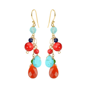 Mixed Semi-Precious Stone Earrings with Gold Filled or Sterling Silver Hooks