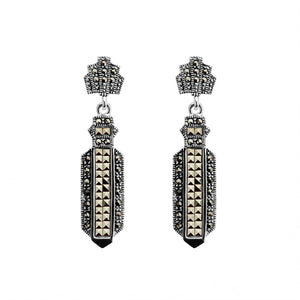 Chic Design Sterling Silver Marcasite Earrings