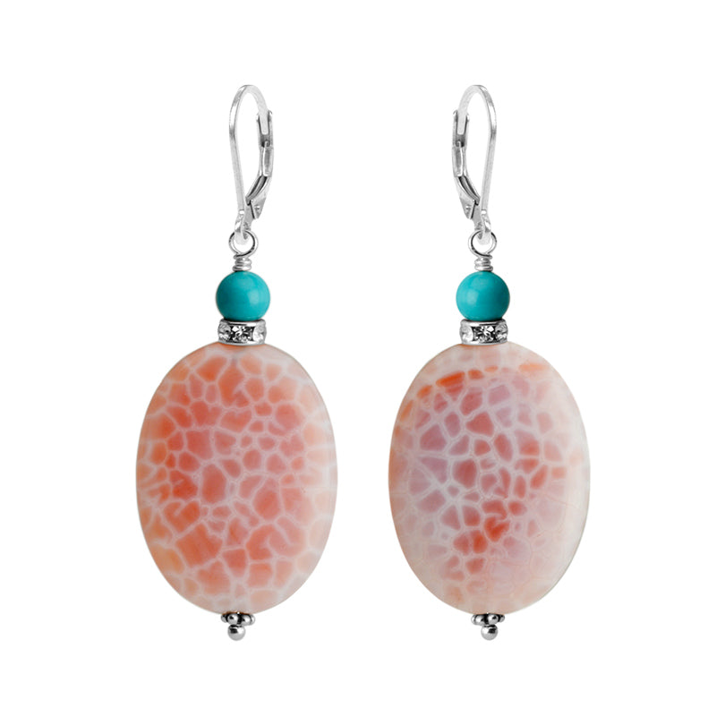 Sedona Agate and Turquoise Sterling Silver Statement Earrings
