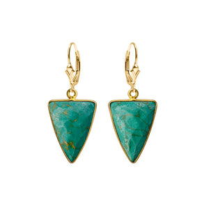 Excotic Turquoise Dagger Gold Filled Earrings