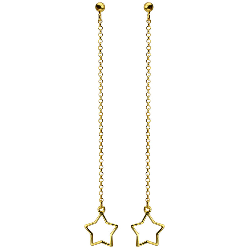 Sparkle Like a Star 18kt Gold Plated Sterling Silver Star Earrings