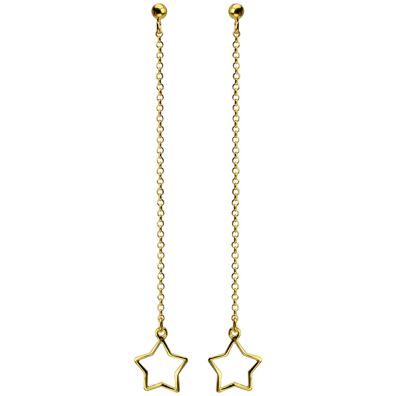 Sparkle Like a Star 18kt Gold Plated Sterling Silver Star Earrings