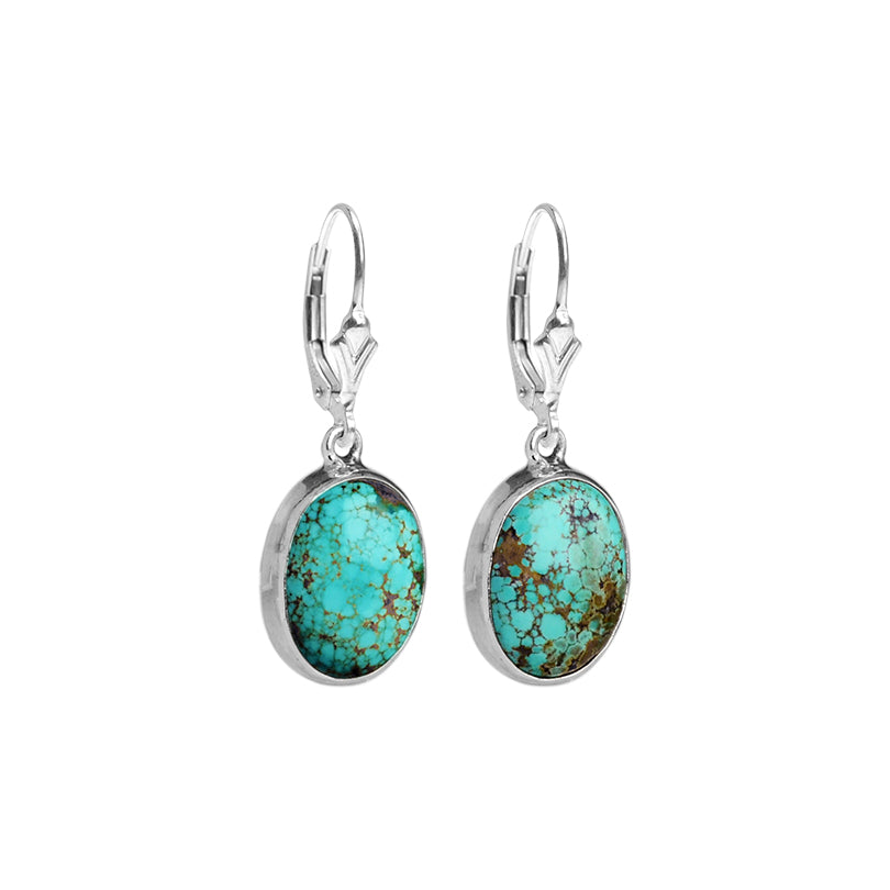 Natural Turquoise Sterling Silver Earrings