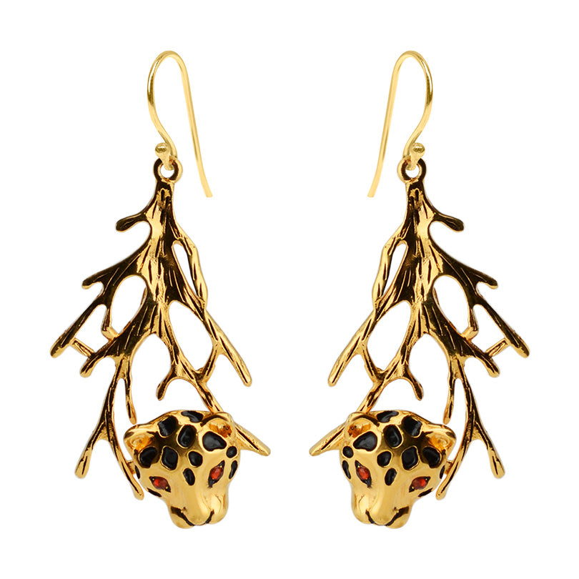 Stunning 14kt Gold Plated Leopard Earrings