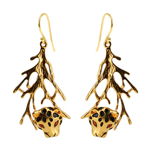 Stunning 14kt Gold Plated Leopard Earrings